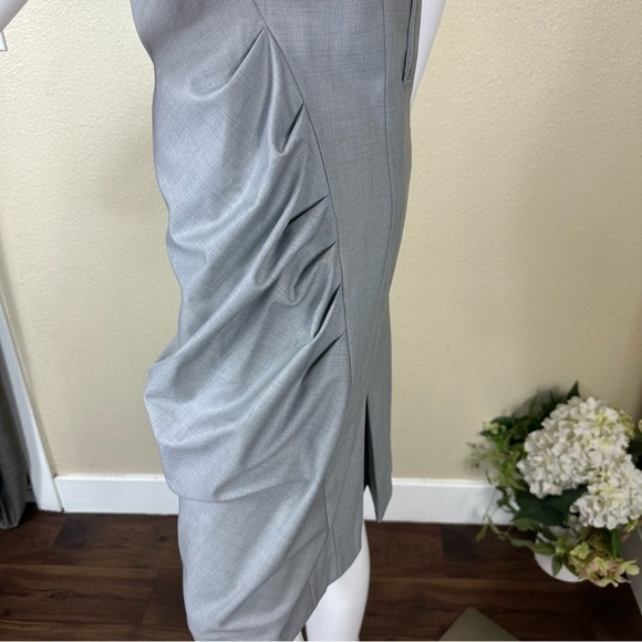 Cynthia Steffe Dress Size 8 Gray Wool Blend Midi Sheath - Picture 5 of 16